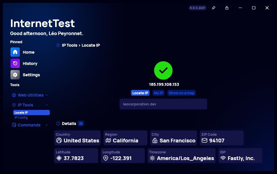 InternetTest &ndash; Windows 网络检测工具
