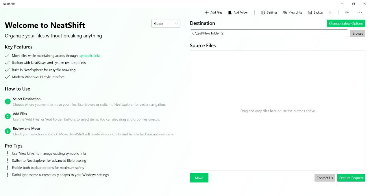 NeatShift &ndash; Windows 文件迁移整理工具