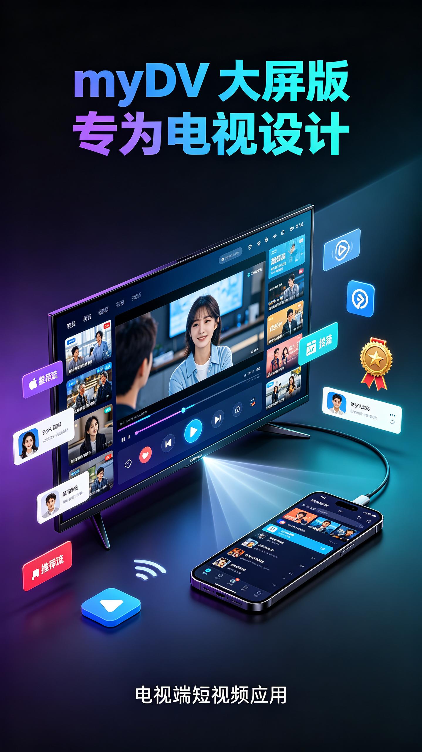 myDV v1.4.27 第三方抖音，专为电视设计的大屏版