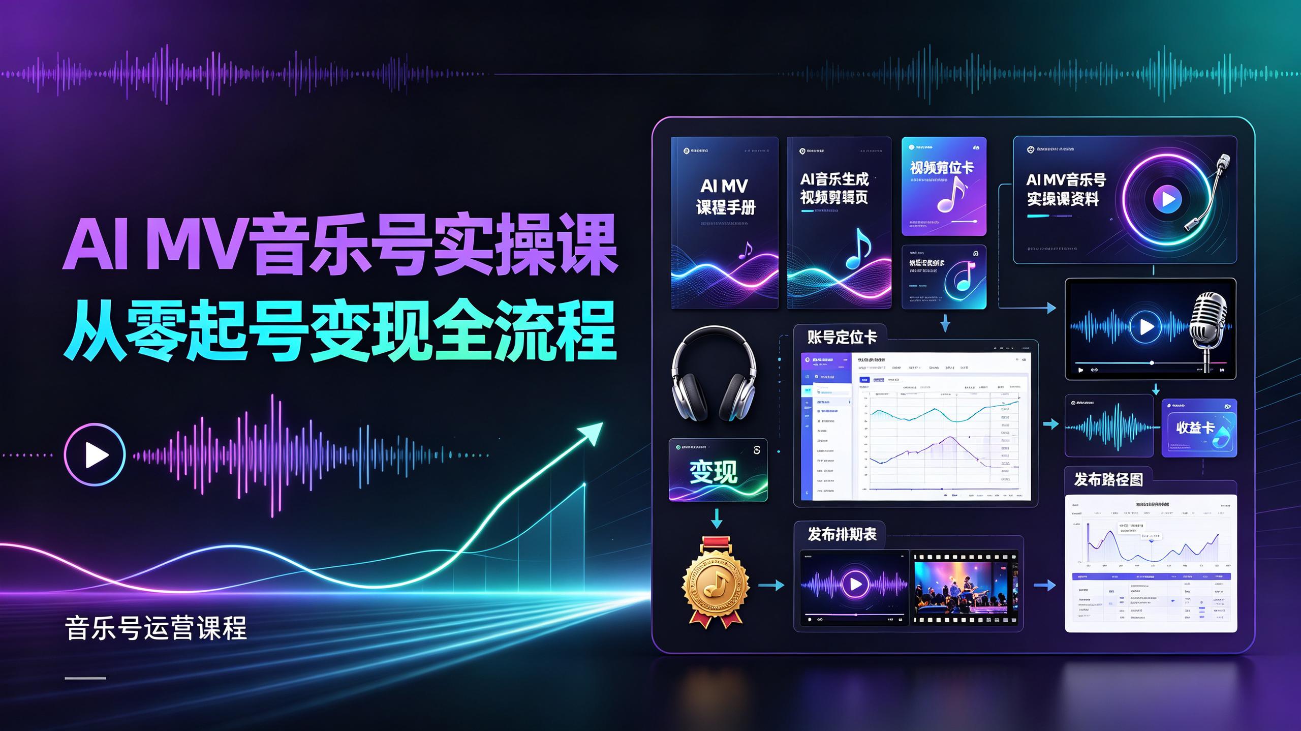 AI MV音乐号实操课，从零起号变现全流程