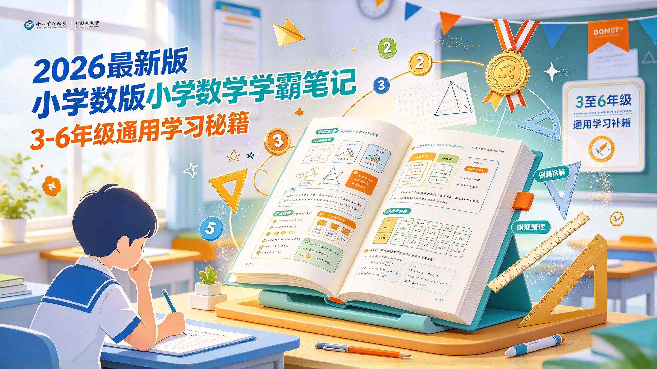 2026最新版小学数学学霸笔记，3-6年级通用学习秘籍