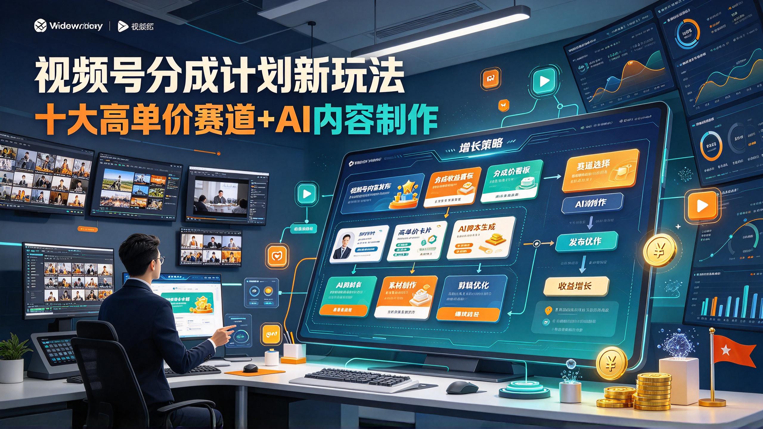 视频号分成计划新玩法，十大高单价赛道+AI内容制作